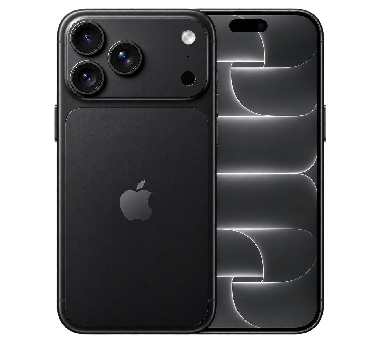iPhone 18 Pro preto, frente e verso